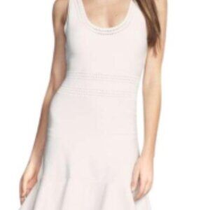 Diane Von Furstenberg Perry Flared Knit Dress size Lge White dress